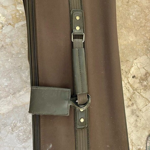 Travel suitcase used, brown, dimensions 72x56x25