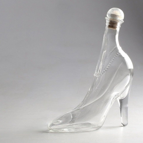 Glass small bottle shaped like stiletto shoe like new
