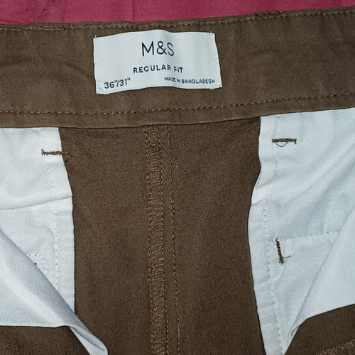 M&S Brown Pants Size 36 Regular Fit Like New
