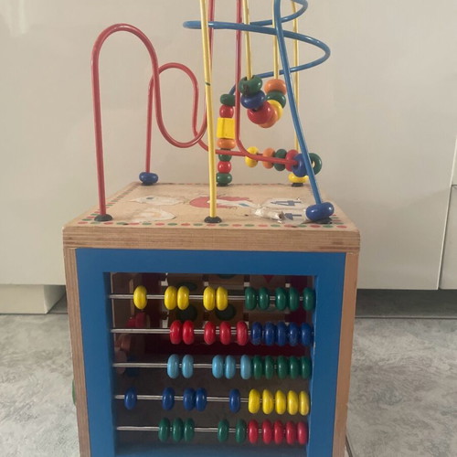 Wooden activity toy used