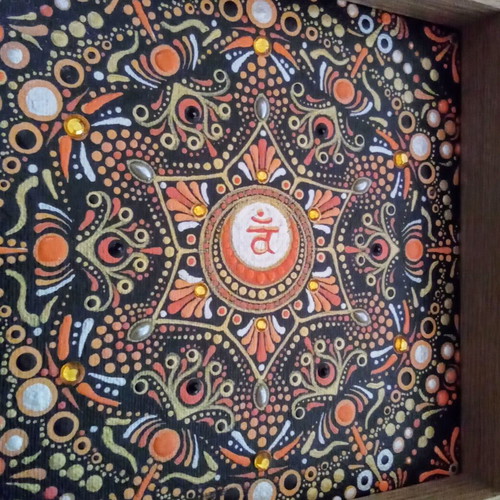 Swadhisthana Mandala Painting new, hand-painted on canvas