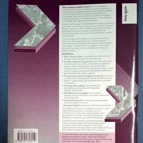 New Headway English Course Upper-Intermediate Workbook like new with key