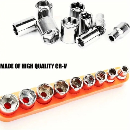 Socket wrench set 9pcs new, 1/4" drive