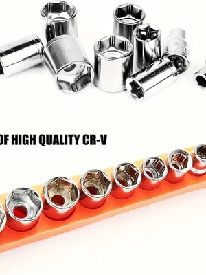 Socket wrench set 9pcs new, 1/4" drive