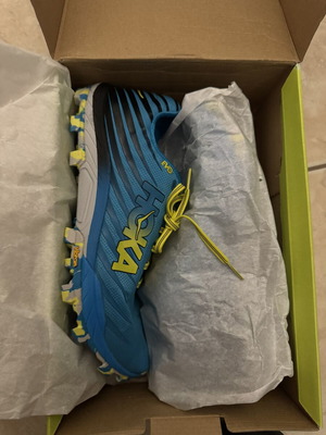 Hoka One One EVO Jawz αθλητικά παπούτσια για τρέξιμο σε μονοπάτια καινούργια, μέγεθος 46, μπλε κίτρινο