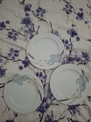 Three small plates used, 1990s