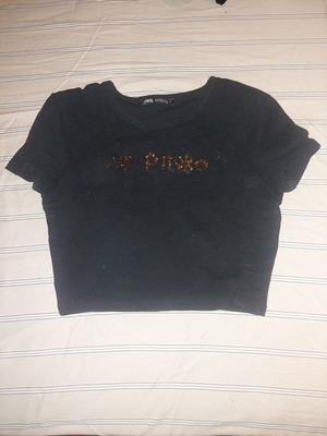 Zara short-sleeve t-shirt used, size S, black