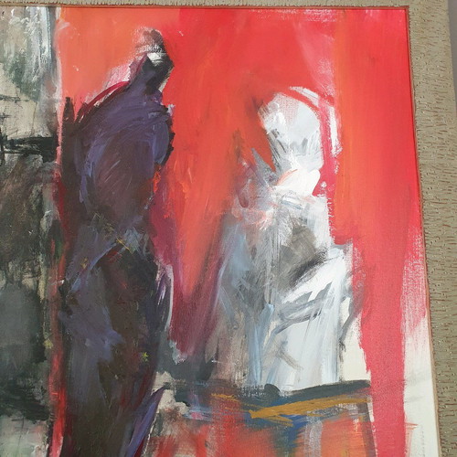 Painting by Eleni Mantzopoulou new, sculpture workshop theme