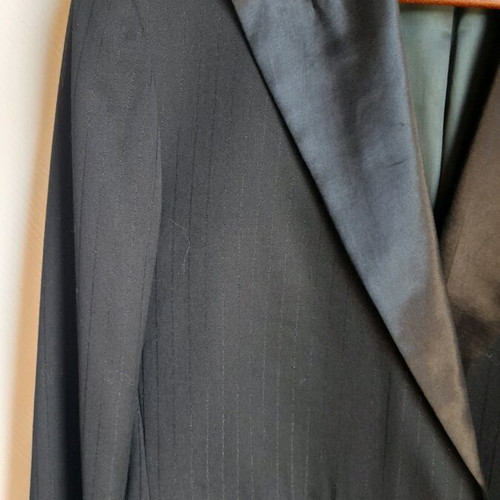 Woman's suit jacket used, black with satin parts, size M