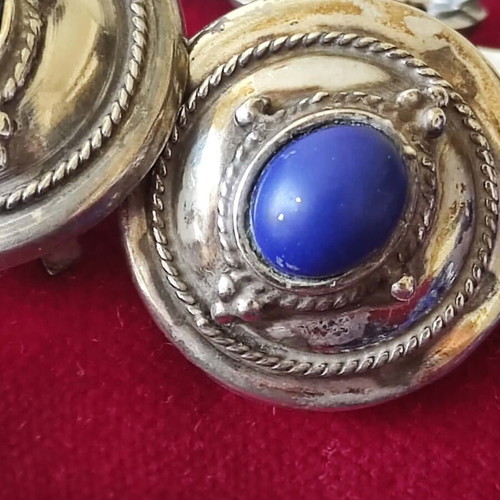 Lapis Lazuli jewelry set with necklace and earrings