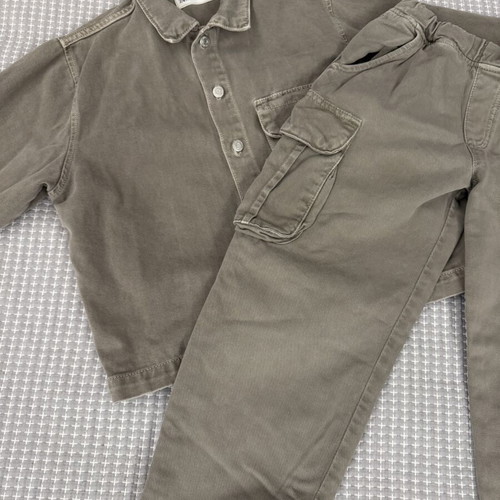 Zara kids denim set 9-10 years 140cm like new, grey beige