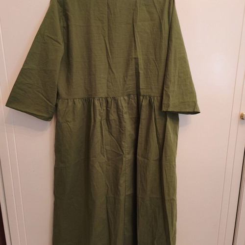 Shein cotton dress new, size XL, green with pockets