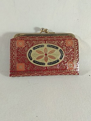 Vintage δερμάτινο πορτοφόλι με περίτεχνα σχέδια, καινούργιο, ιταλικής κατασκευής
