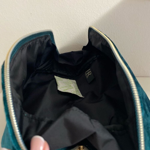 Helena Rubinstein toiletry bag new, velvet turquoise with gold details