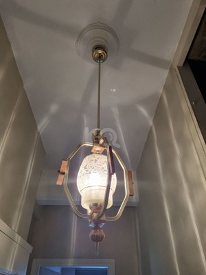 Vintage hallway light used, broken glass