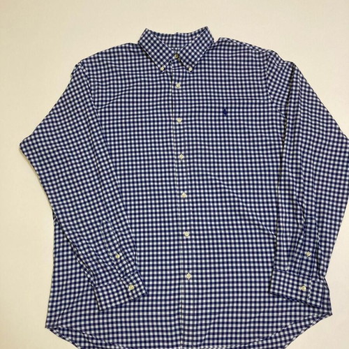 Ralph Lauren shirt XXL classic fit dark blue white checked with dark blue pony