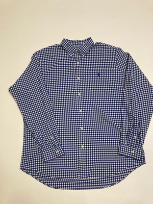 Ralph Lauren shirt XXL classic fit dark blue white checked with dark blue pony