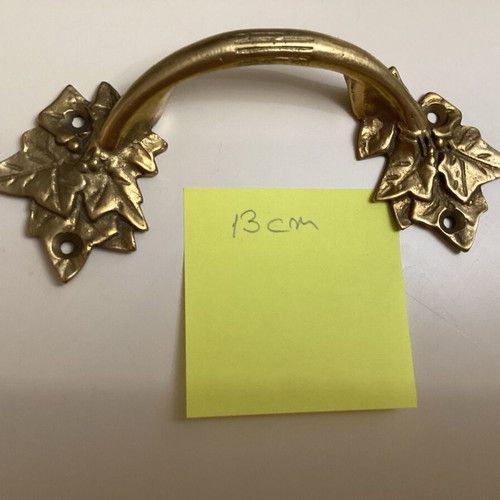 Vintage brass furniture handles set of 4 used, Italy Bologna