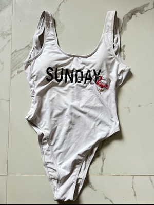 White one-piece swimsuit like new, size M