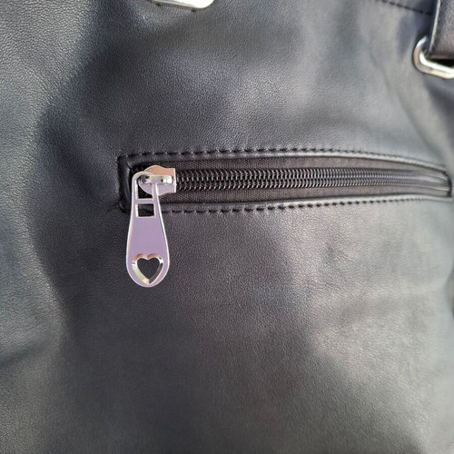 Handbag black faux leather used with zipper