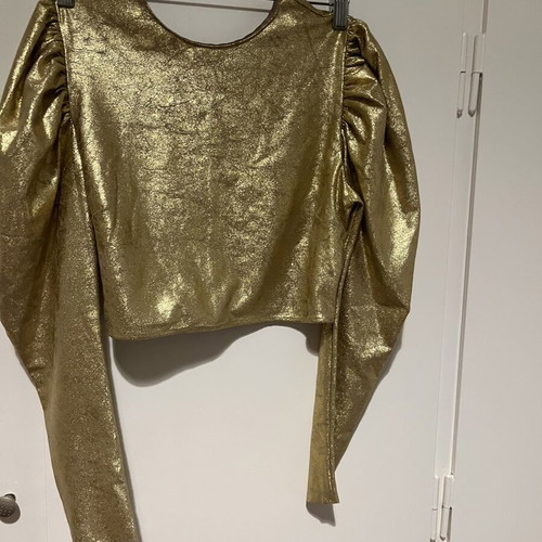 Zara gold blouse like new, size S
