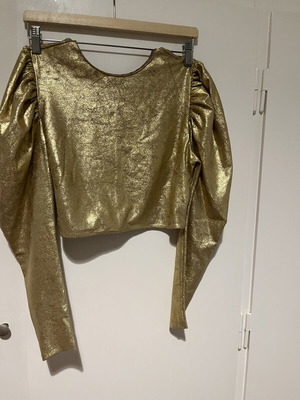 Zara gold blouse like new, size S