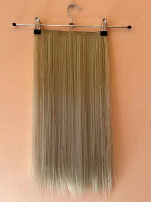Gray Blonde Hair Extension Weft new, 100g, 60cm, 5 Clips