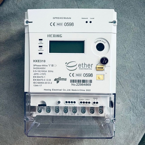 Three-Phase Electricity Meter kWh Hexing HXE310 new with telemetry modem