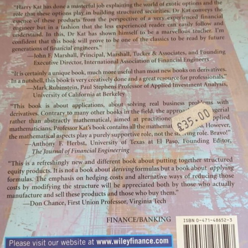 Structured Equity Derivatives book like new