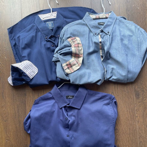Tudors men's shirts pack of 3 like new, dark and light blue