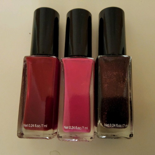 H&M nail polishes new, set of 3 colors Purple Magic, Secret Pink, Attention