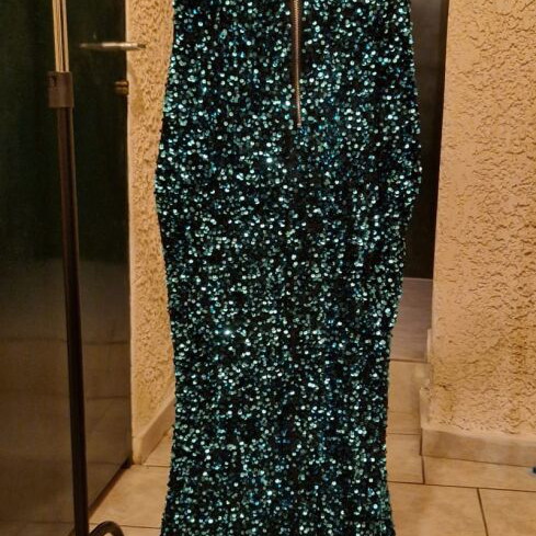 Prom dress with sequins like new, turquoise, size S