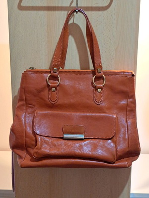 Massimo Dutti leather handbag orange like new