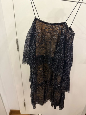 Blue black ponytails dress