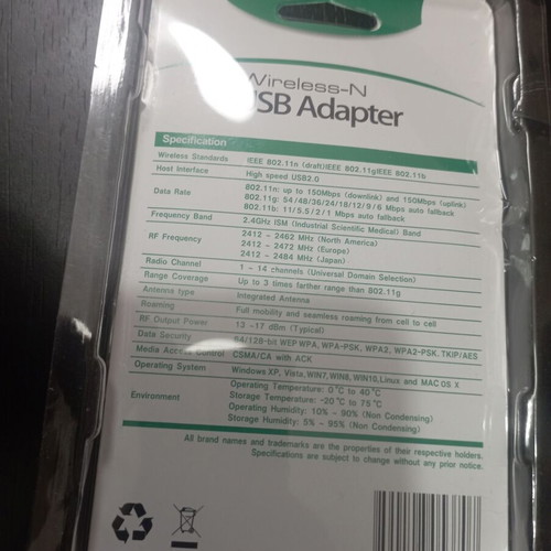 Wifi antenna like new, 150 mbps extension with installation cd