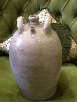 Antique French Olive Oil Jug 19th Century used