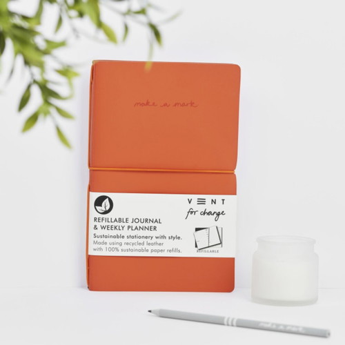 Vent A5 Weekly Planner New, Recycled Leather and Sustainable Paper
