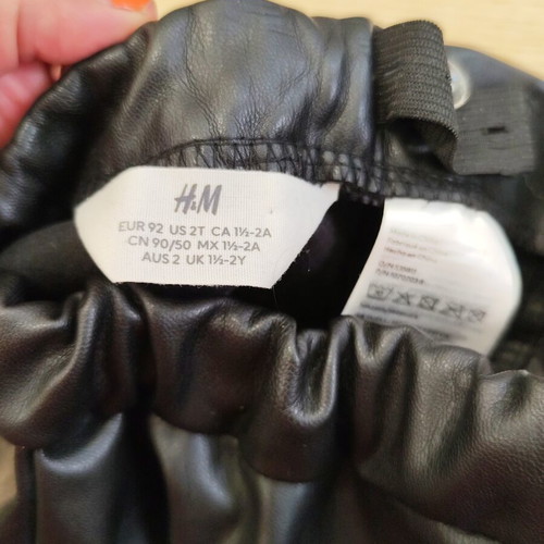 H&M black faux leather skater skirt for toddler 92 cm