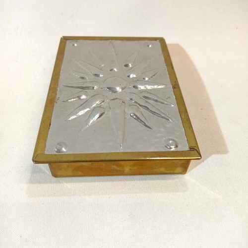 Bronze box used with embossed Vergina sun