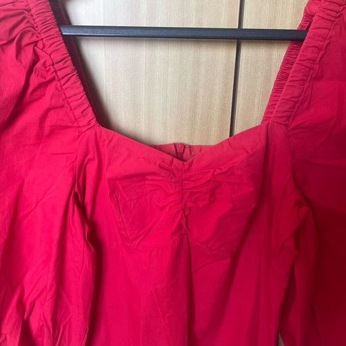 Mango dress with puff sleeves like new, red, size XS