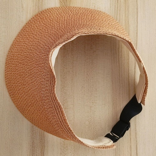 Hat new, imitation straw, light brown, size M