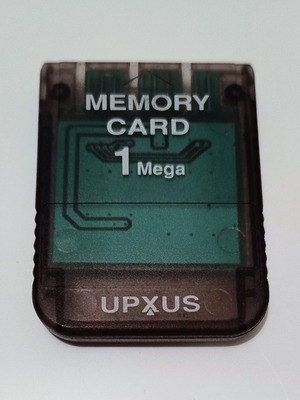 PlayStation UPXUS 1MB Memory Card like new, black transparent
