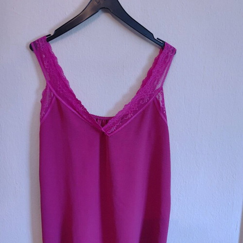 Women's top blouse with lace straps, magenta