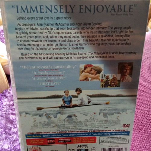 The Notebook DVD like new with English subtitles