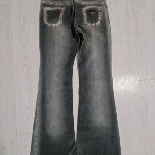 Denim flare jeans like new with pocket details, size M 38 10