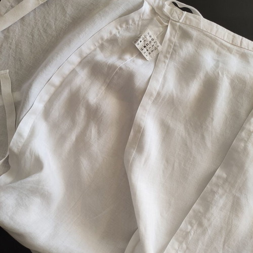 Sisley White Linen Wrap Mini Skirt Size 38 Like New