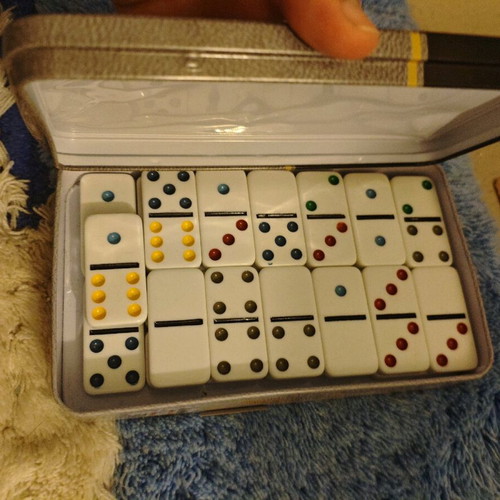Dominoes board game new in metal travel size box