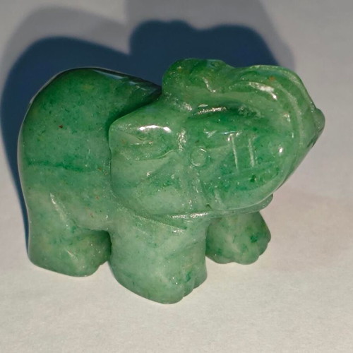 Handmade Elephant Figurine Green Aventurine 3cm like new