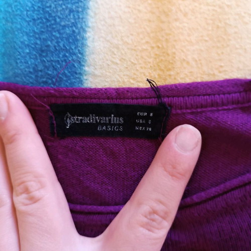 Stradivarius women's purple blouse new with buttons on sleeves