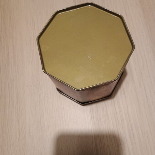 Metal tin box used, polygonal
